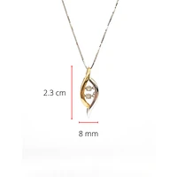 10K White & Yellow Gold 0.02cttw Diamond Pulse Pendant, 18"