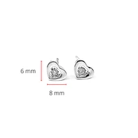 10K White Gold 0.04cttw Diamond Dangle/Drop Heart Shaped Earrings