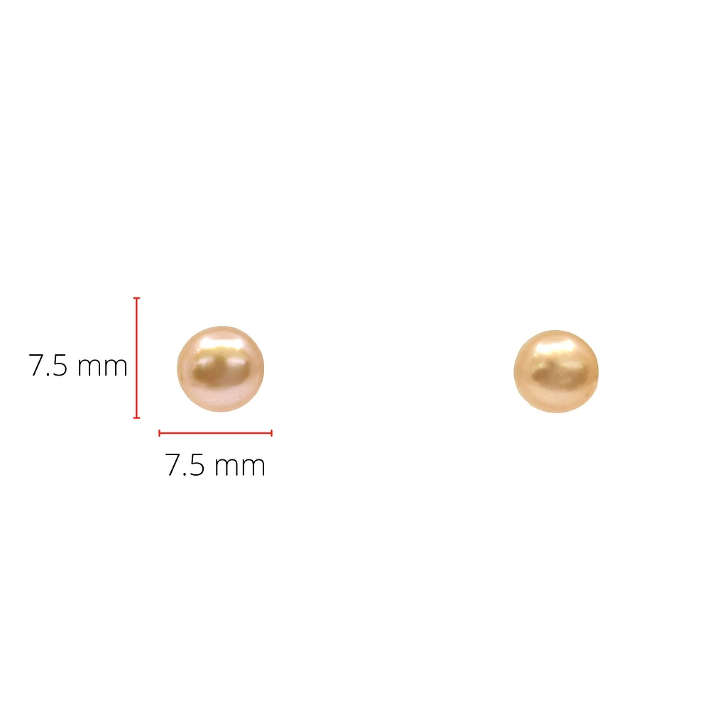 925 Sterling Silver 7-8mm Fresh Water Pearl Earrings with Butterfly Backs