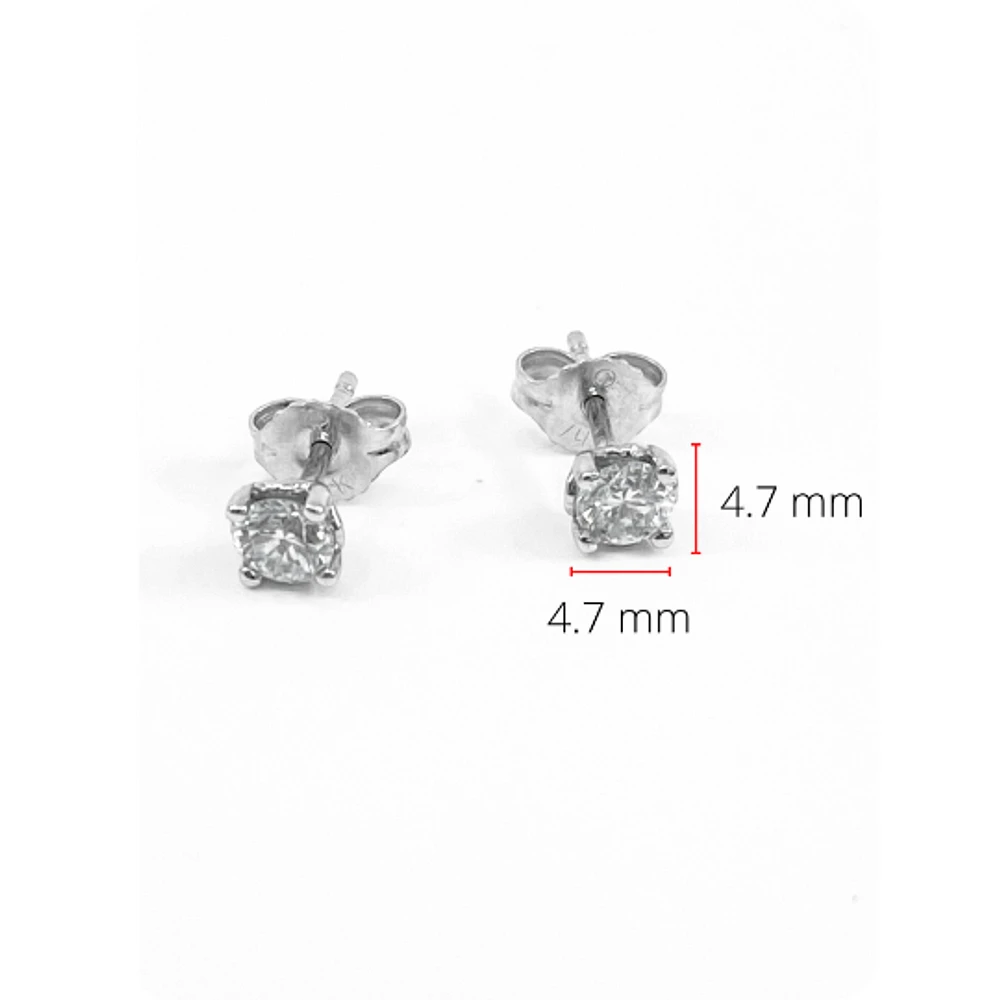 14K White Gold 0.50cttw Canadian Diamond Earrings