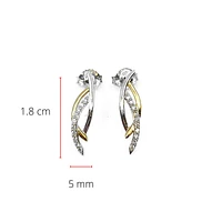 10K Yellow & White Gold 0.10cttw Diamond Dangle Drop Earrings