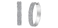 10K White Gold Diamond Hoop / Huggie Earring 0.50cttw