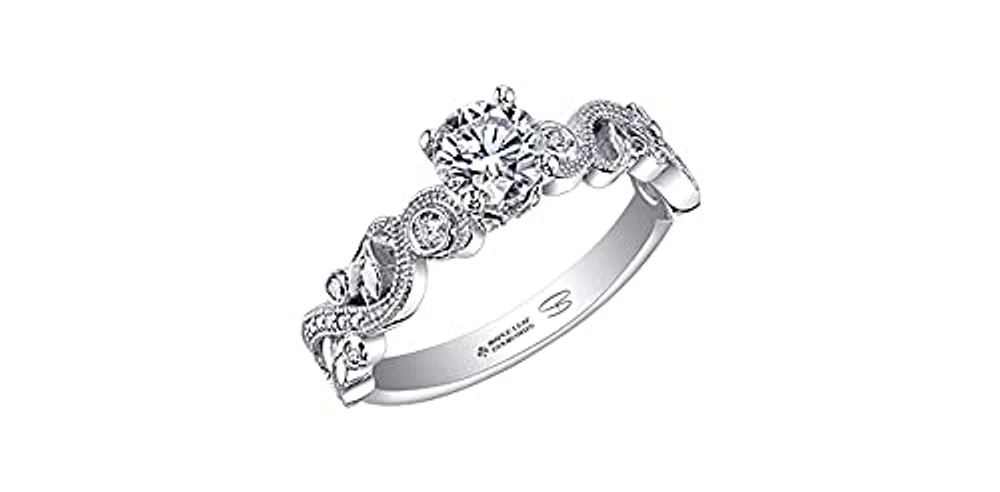 18K White Gold 0.50cttw Canadian Diamond Engagement Ring, size 6.5