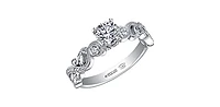 18K White Gold 0.50cttw Canadian Diamond Engagement Ring, size 6.5