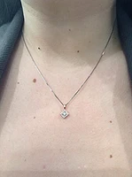 14K White & Rose Gold 0.30cttw Canadian Diamond Halo Necklace, 18"