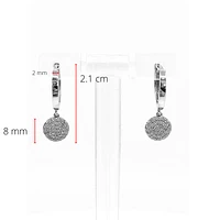 10K White Gold 0.30cttw Diamond Hoop Huggie Hinged Dangle Earrings