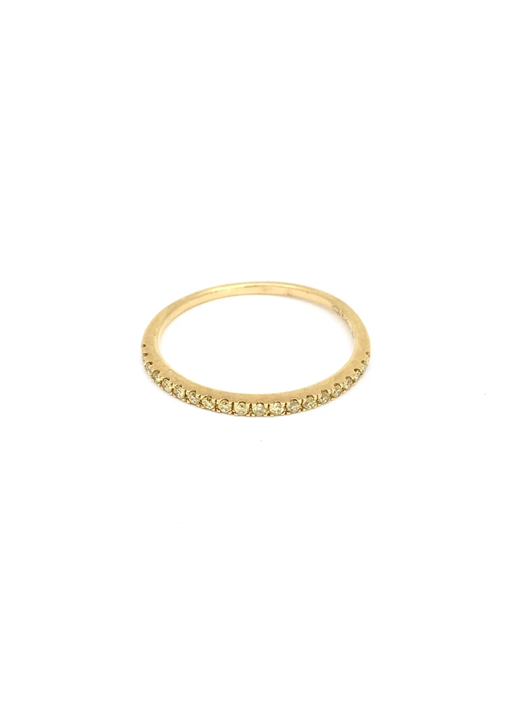 14K Yellow Gold 0.15cttw Yellow Diamond Ring, size 6.5