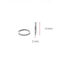 10K White Gold 0.05cttw Diamond Hoop Huggie Hinged Earrings