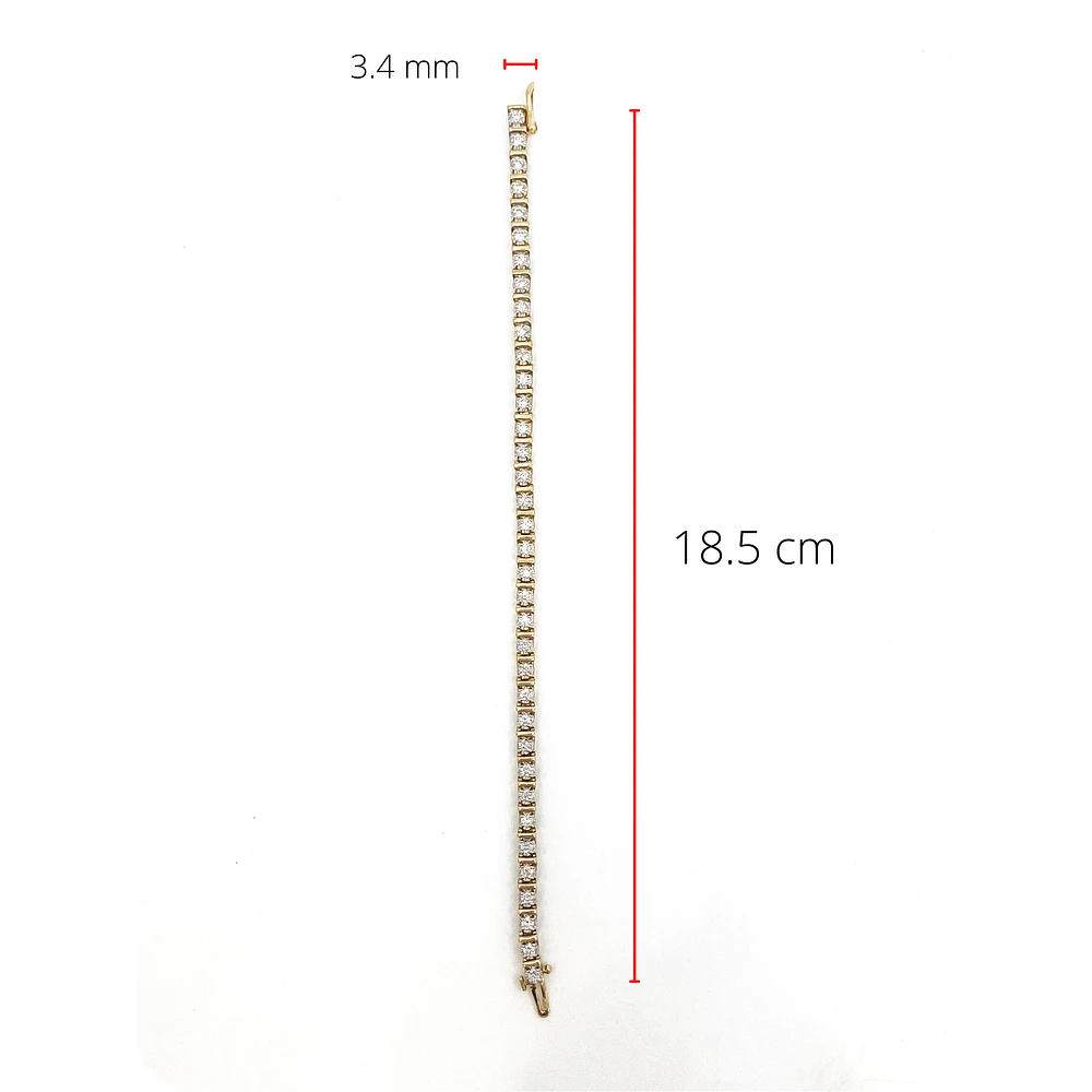10K Yellow Gold 1.00cttw Diamond Tennis Bracelet, 7"