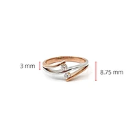 10K White & Rose Gold 0.17cttw Canadian Diamond Ring, size 6.5