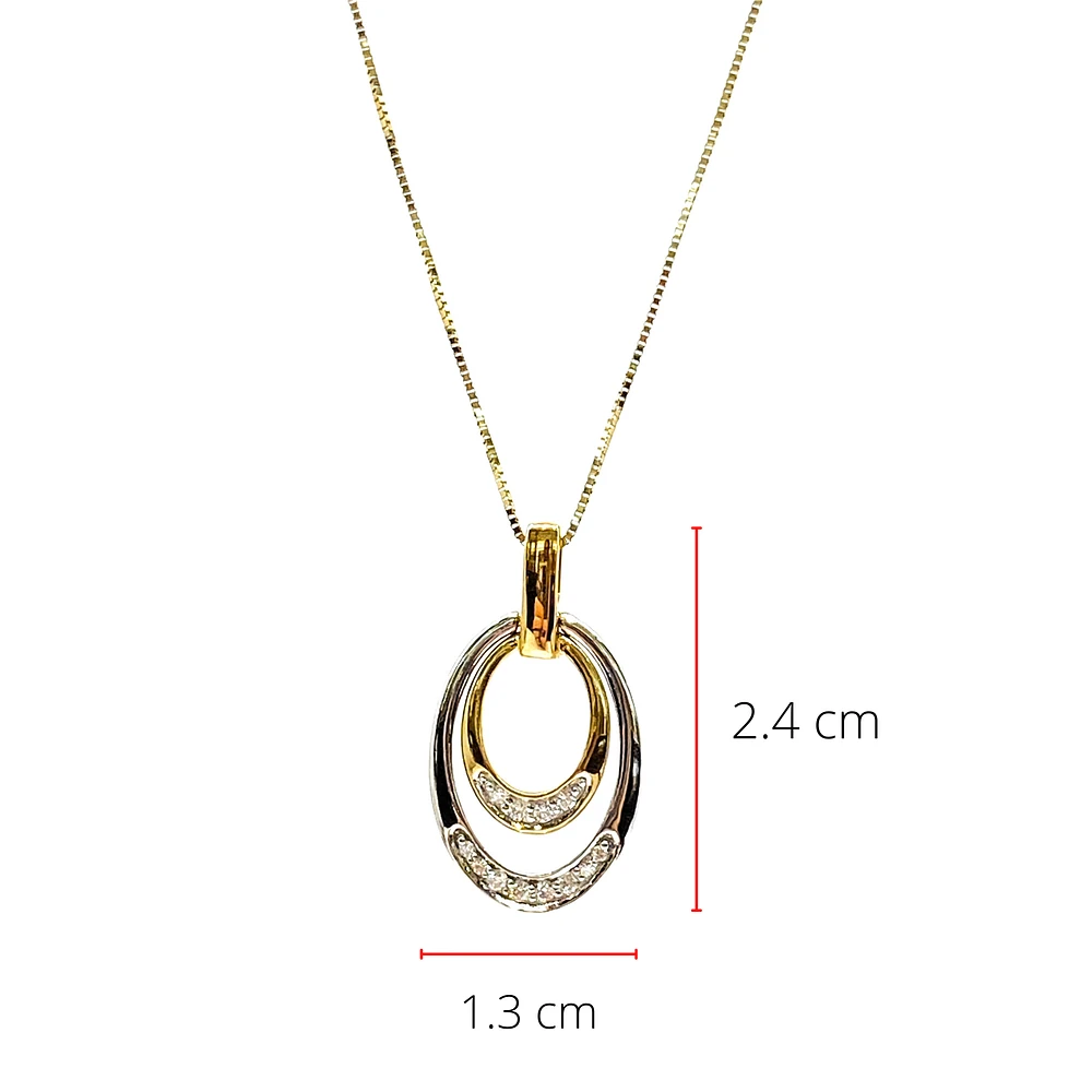 10K White & Yellow Gold 0.10cttw Canadian Diamond Pendant, 18"
