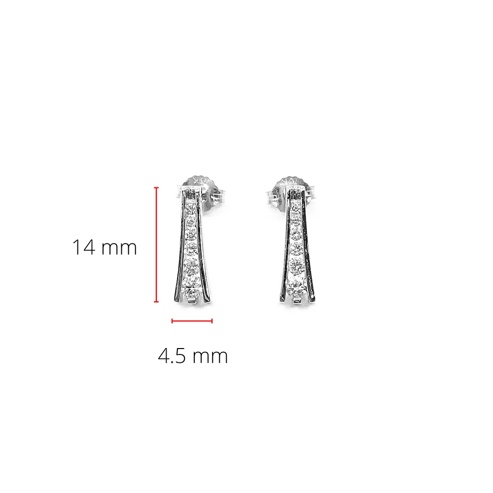 10K White Gold 0.32cttw Diamond Dangle/Drop Earrings