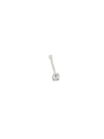 14K White Gold 0.03cttw Diamond 4 Claw Nose Stud