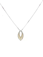 10K White & Yellow Gold 0.25cttw Diamond Pendant, 18"