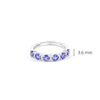 10K White Gold 1.20cttw Tanzanite & 0.15cttw Diamond Ring, size 6.5