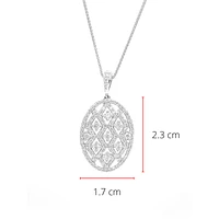 10K White Gold 1.00cttw Diamond Pendant, 18"