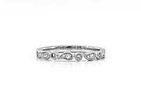 14K White Gold 0.13cttw Diamond Ring - Size 6.5