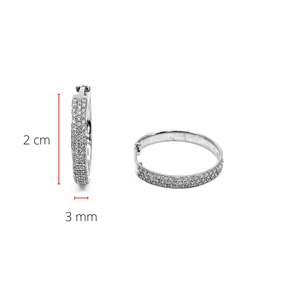 10K White Gold 0.50cttw Diamond Hoop Huggie Hinged Earring