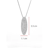 10K White Gold 2.11cttw Diamond Pave Pendant, 18"