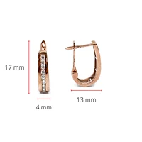 10K Rose Gold 0.50cttw Diamond Hoop Huggie Hinged Earring