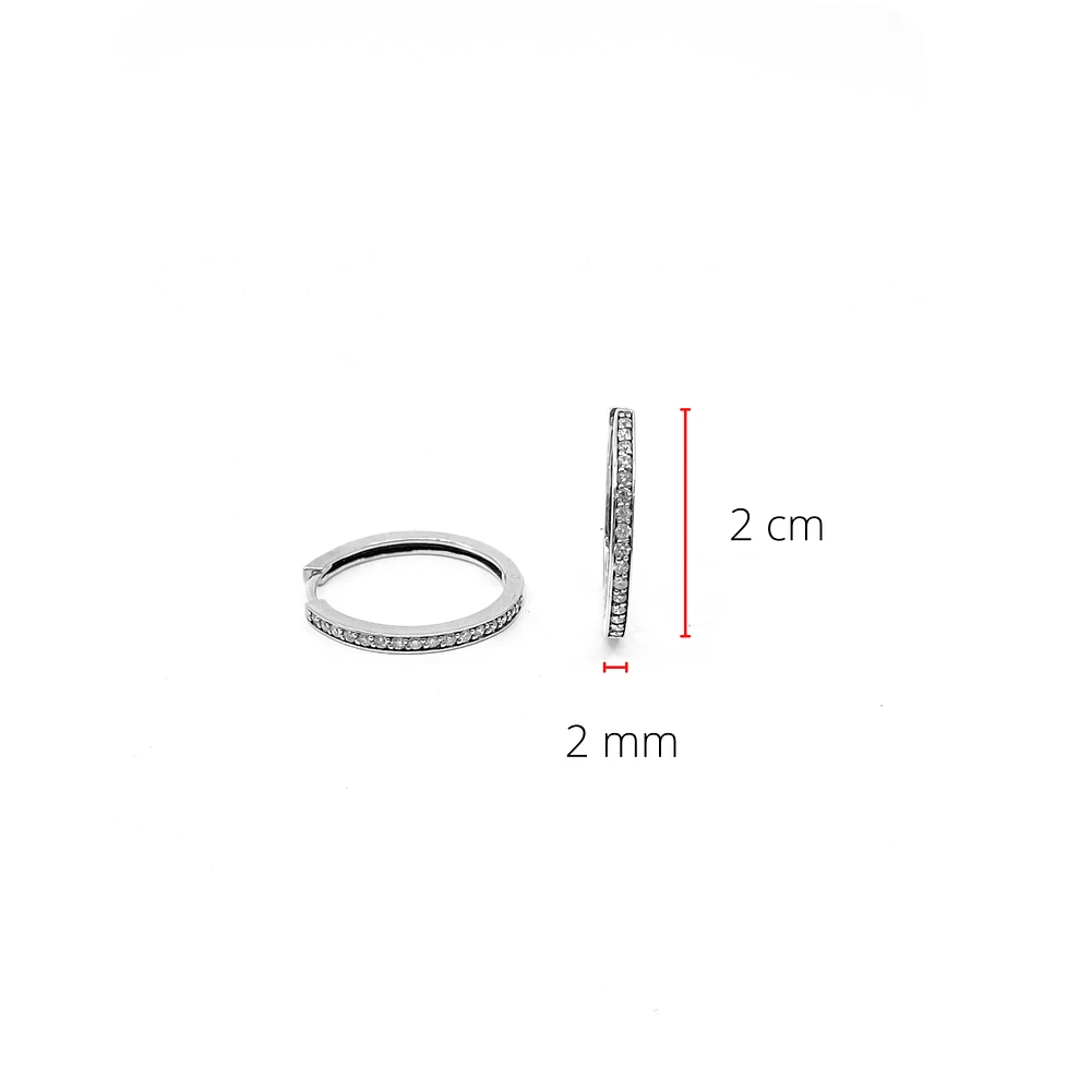 10K White Gold 0.50cttw Diamond Hoop Huggie Hinged Earrings