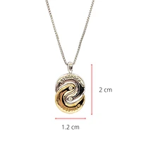 Sterling Silver & 10K Yellow Gold "Stronger Together" 0.02cttw Diamond Necklace, 18"