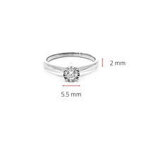 10K White Gold 0.25cttw Round Brilliant Cut Diamond Engagement Ring, size 6.5