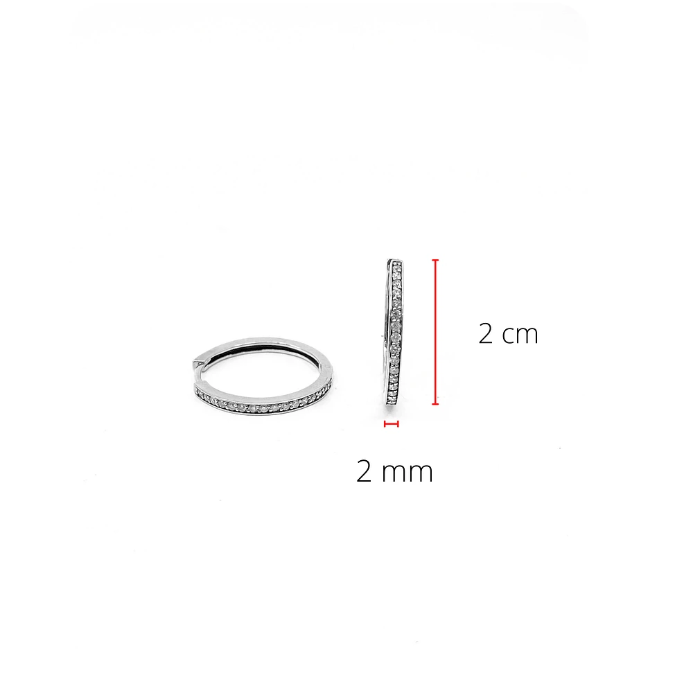 10K White Gold 0.25cttw Diamond Hoop Huggie Hinged Earrings