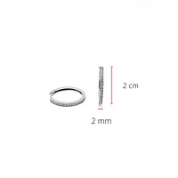 10K White Gold 0.25cttw Diamond Hoop Huggie Hinged Earrings