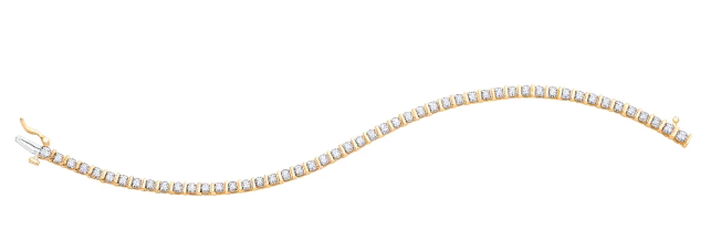 10K Yellow Gold 1.50cttw Diamond Tennis Bracelet, 7" - Yellow Gold