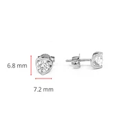 14K White Gold 1.00cttw Canadian Diamond Mezza Luna Earrings with Screw Backs