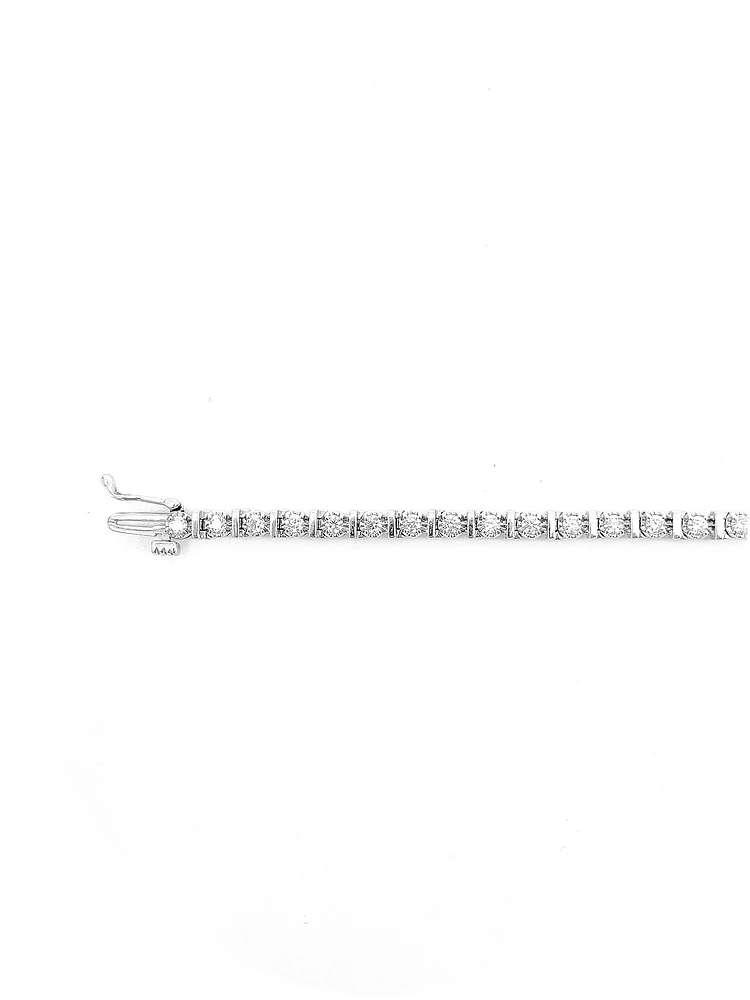 10K White Gold 2.00cttw Diamond Tennis Bracelet, 7"