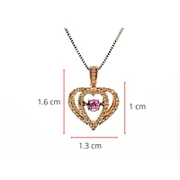 10K Rose & White Gold Pink Sapphire and Diamond 0.17cttw Necklace,18"