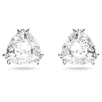 Millenia Stud Earrings Trilliant Cut Crystal, White, Rhodium Plated - 5619498- Discontinued