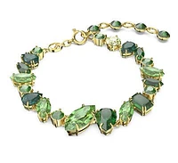 Swarovski Gema bracelet, Mixed cuts, Green, Gold-tone plated - 5652822