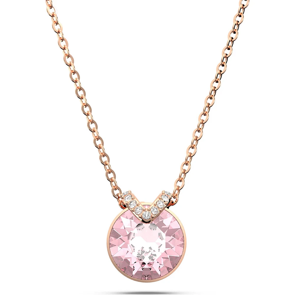 Swarovski Bella V pendant, Round cut, Pink, Rose gold-tone plated 5662088