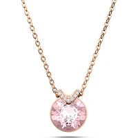 Swarovski Bella V pendant, Round cut, Pink, Rose gold-tone plated 5662088