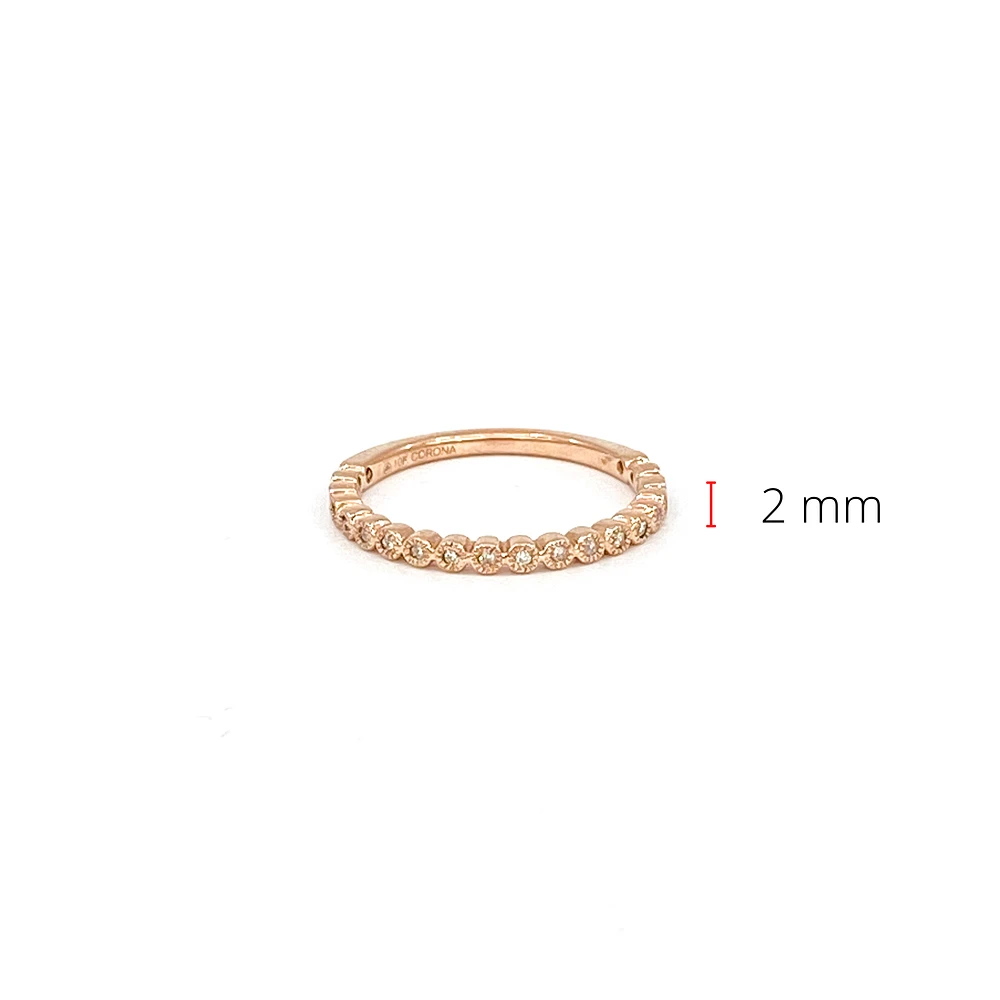 10K Rose Gold 0.10cttw Diamond Ring, size 6.5