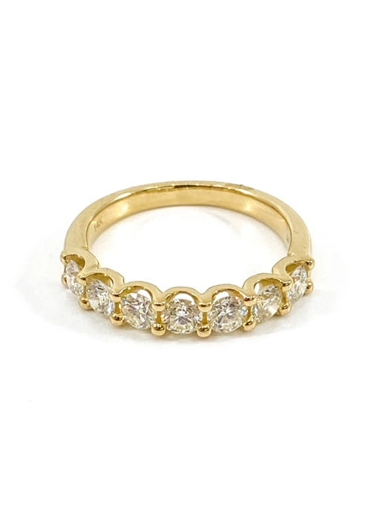 14K Yellow Gold 1.00cttw Diamond Anniversary Ring / Band - Size 6.5