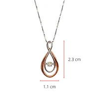 10K White & Rose Gold 0.10cttw Diamond Infinity Pendant, 18"