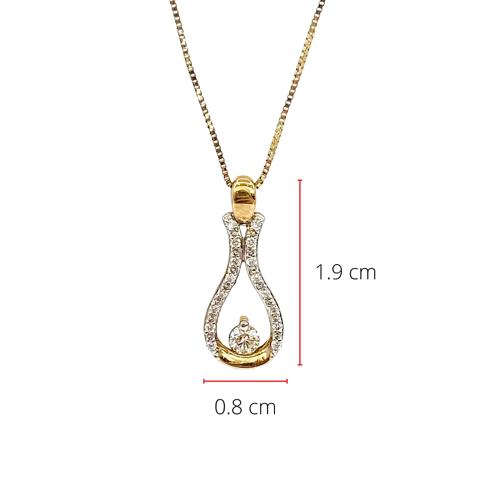 10K Yellow Gold 0.20cttw Canadian Diamond Pendant, 18"