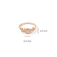 10K Rose Gold 0.25cttw Canadian Diamond Ring, size 6.5
