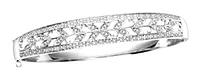 10K White Gold 0.56cttw Diamond Bangle, 7"