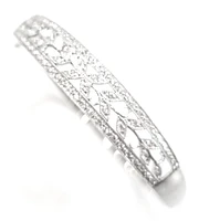 10K White Gold 0.56cttw Diamond Bangle, 7"