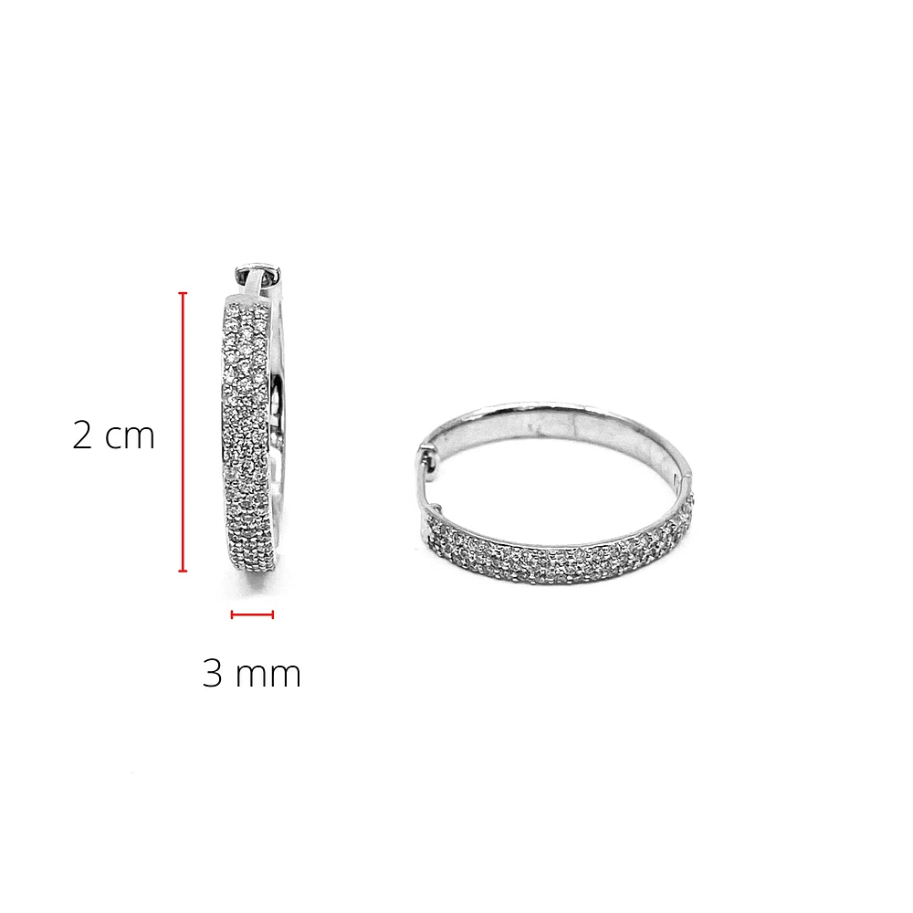 10K White Gold Diamond Hoop / Huggie Earring 0.50cttw
