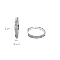 10K White Gold Diamond Hoop / Huggie Earring 0.50cttw