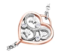 14K White & Rose Gold 0.05cttw Canadian Diamond Bracelet, 7"