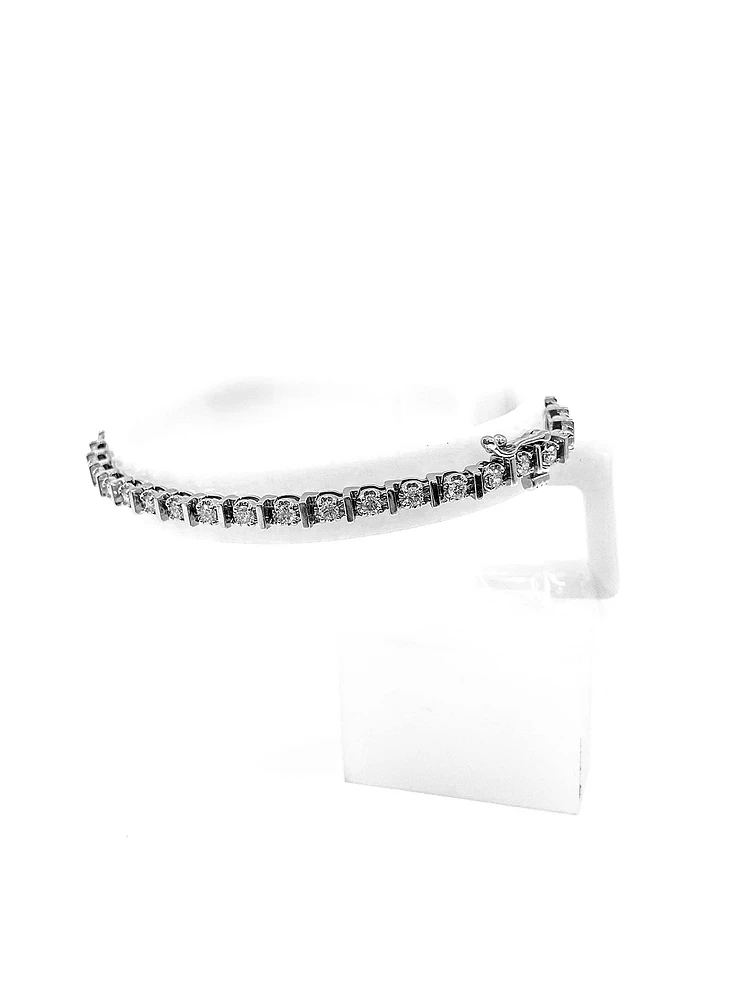10K White Gold 2.00cttw Diamond Tennis Bracelet, 7"