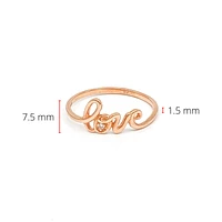 10K Rose Gold 0.01cttw Diamond Love Ring, size 6.5