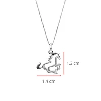 Sterling Silver 0.02cttw Canadian Diamond Horse Pendant, 18"